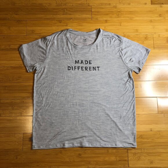 Icebreakers Lightweight Merino Wool Short Sleeve Tee Base Layer Wicking Gray XL - Picture 1 of 6